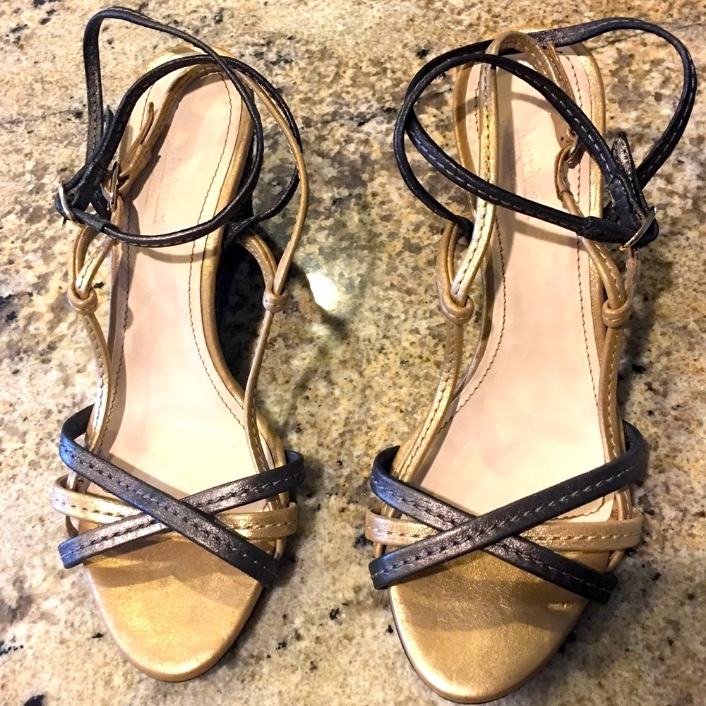 MaxMara Metallic Wedge Sandals